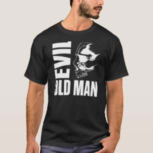 T-shirt Crâne du vieil homme maléfique impression arrière