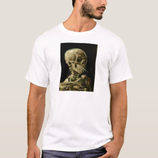 T-shirt Crâne d'un squelette avec la cigarette brûlante