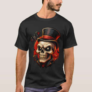 T-shirt crâne élégant Gentleman gothique d'Hallo