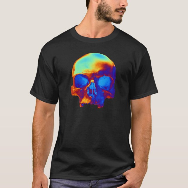 T-shirt Crâne en bleu et or (Devant)