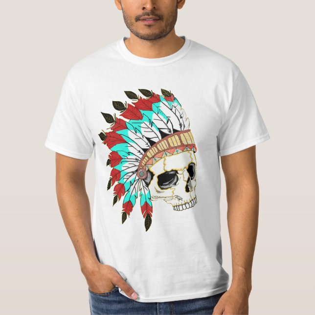 T-shirt Crâne en chef indien (Devant)