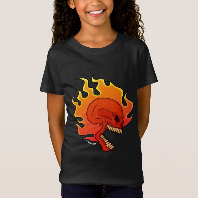T-Shirt Crâne en Feu (Devant)