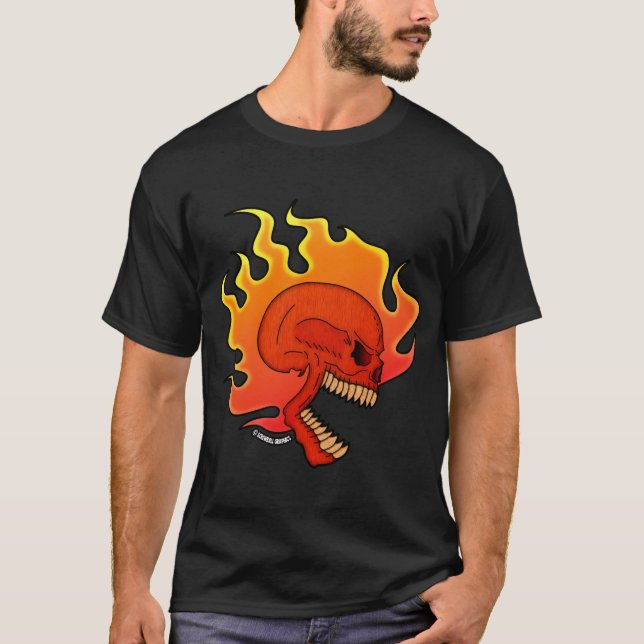 T-shirt Crâne en Feu (Devant)