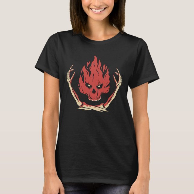 T-shirt Crâne en feu (Devant)