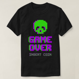 T-shirt Crâne en pixel art Game Over