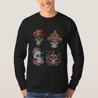 T-shirt Crâne en sucre Collage Jour des Morts