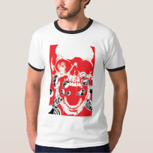 T-shirt Crâne et anneaux - rouge