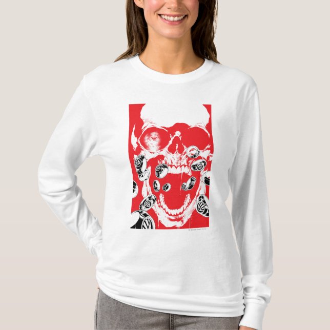 T-shirt Crâne et anneaux - Rouge (Devant)
