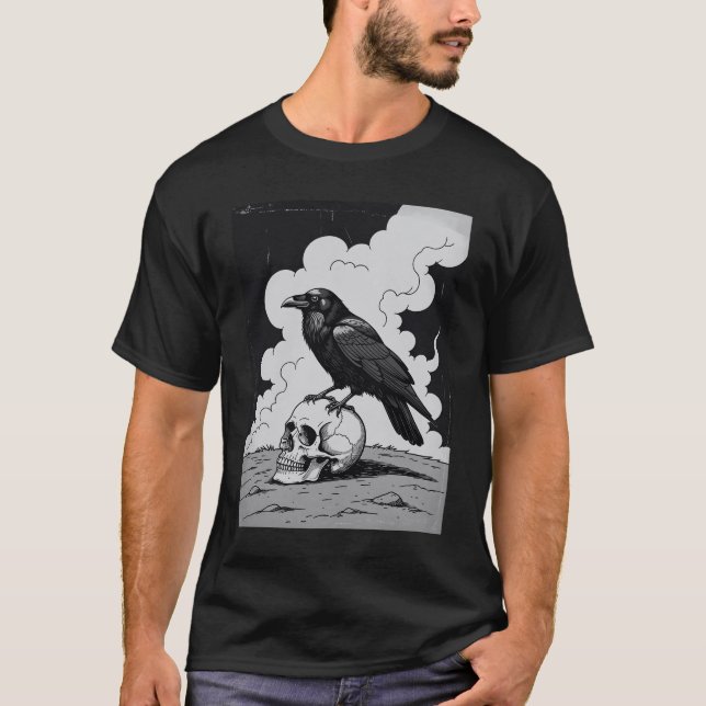 T-shirt Crâne et corbeau (Devant)