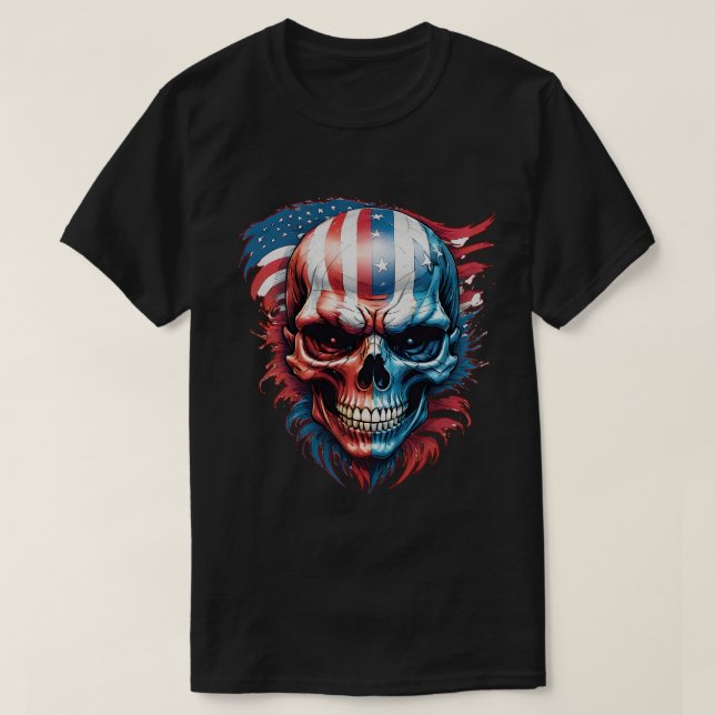 T-shirt Crâne et drapeau no 1 (Design devant)