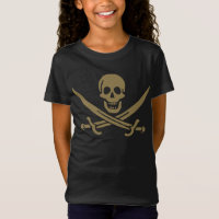 Crâne et épées d'or Drapeau pirate de Calico Jack