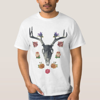 T-shirt Crâne et fleurs