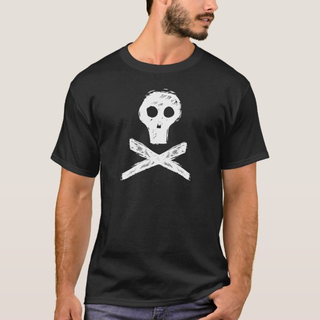 T-shirt crâne et os croisés (Devant)