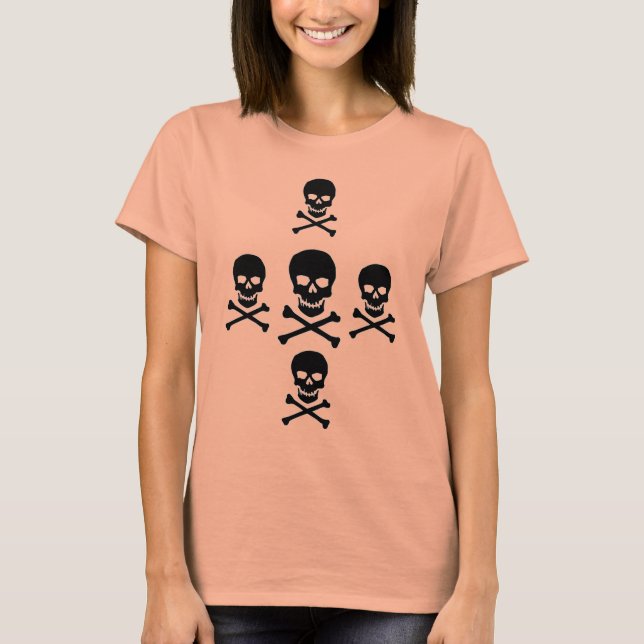 T-shirt Crâne et os croisés Burnout Dames Burnout Tee (Devant)