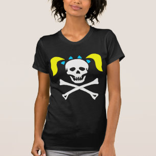 T-shirt Crâne et os croisés de fille avec la femme