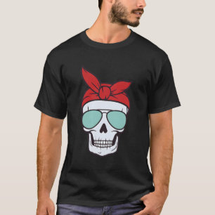 T-shirt Crâne et os croisés Pirate lunettes de soleil