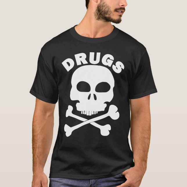 T-shirt Crâne et os Drogue Patins (Devant)