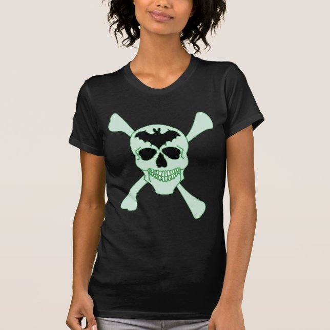 T-Shirt Crâne et Os Vert (Devant)