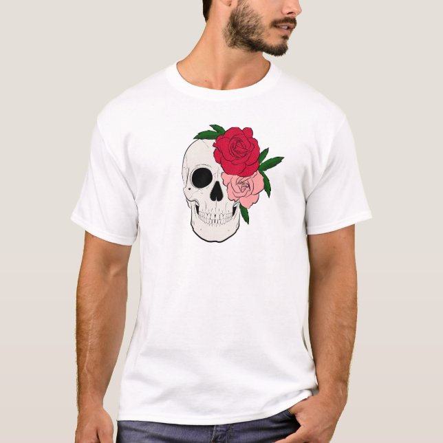 T-shirt Crâne et Roses (Devant)