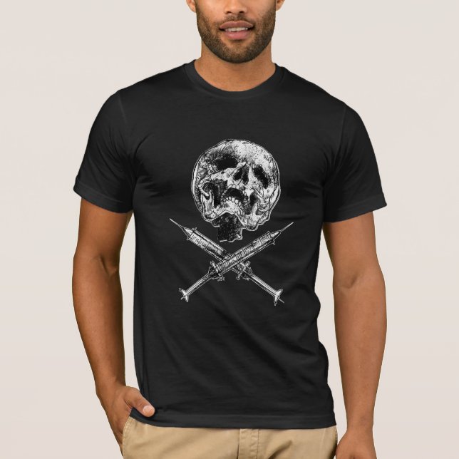 T-shirt Crâne et seringues (Devant)