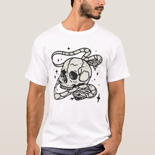 T-shirt Crâne et serpent (Devant)