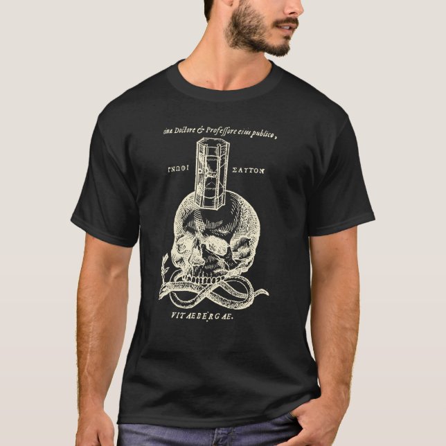 T-shirt Crâne et serpent avec la chemise de sablier (Devant)