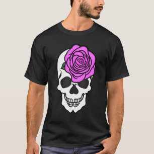 T-shirt Crâne feminin mignon Grinning avec grand graphisme