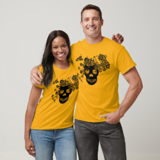 T-shirt crâne fleuri