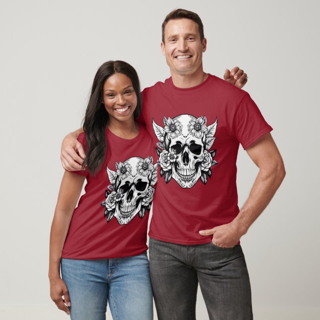 T-shirt crâne floral (Unisexe)