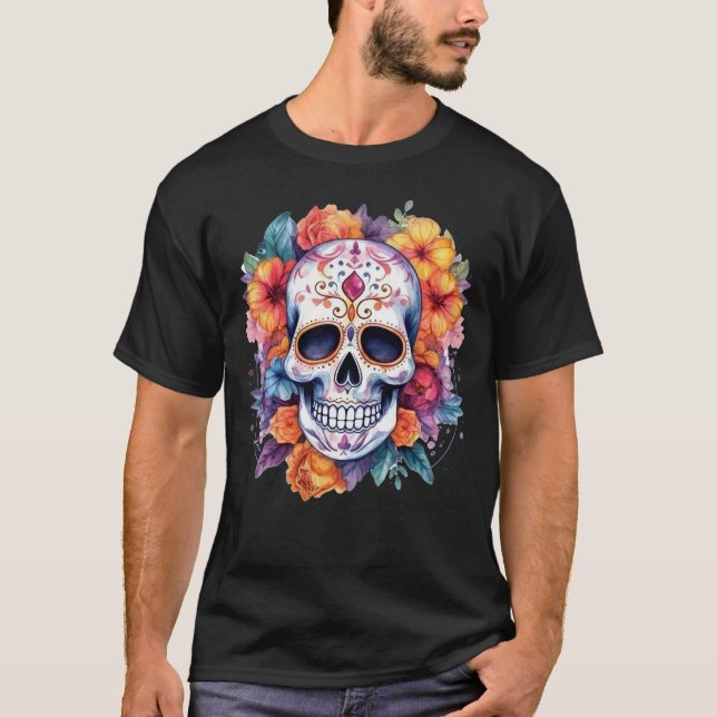T-shirt Crâne Floral 14 (Devant)