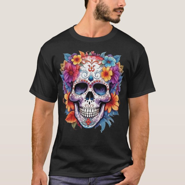 T-shirt Crâne floral 16 (Devant)