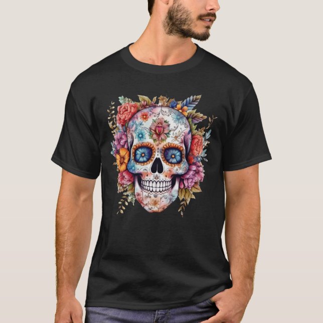 T-shirt Crâne floral 3 (Devant)