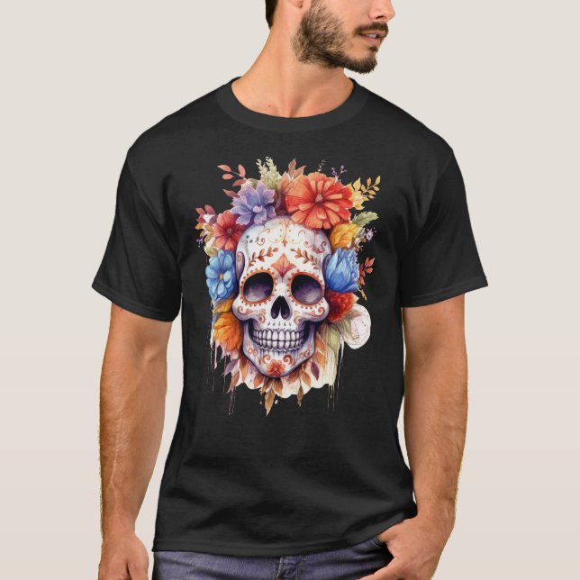 T-shirt Crâne floral 4 (Devant)