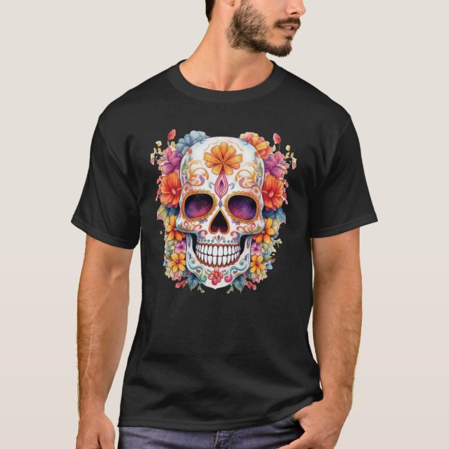 T-shirt Crâne Floral 6 (Devant)