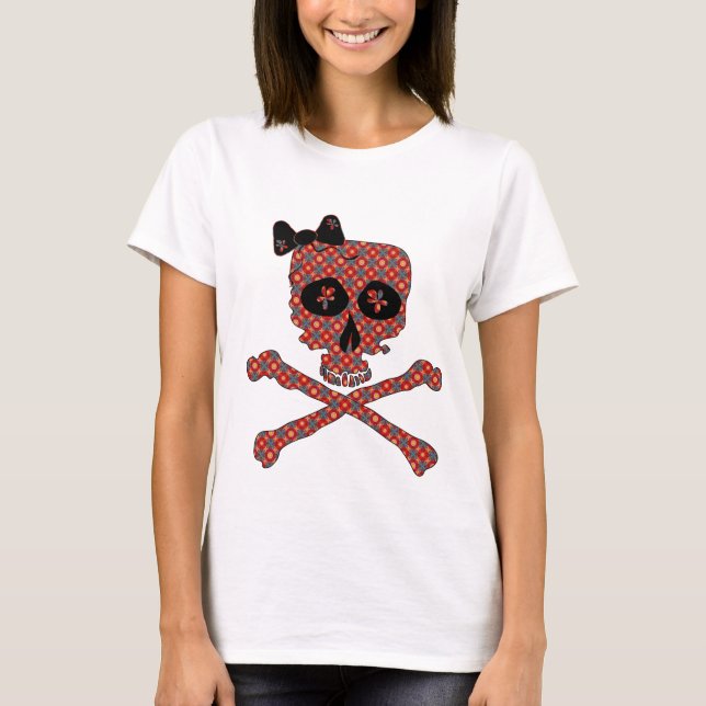 T-shirt Crâne floral Girly (Devant)