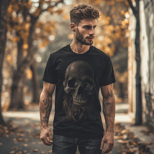 T-shirt Crâne foncé avec barbe   Symbole de mortalité