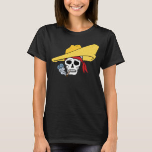 T-shirt Crâne fumant d'Halloween avec bandana de dessin an