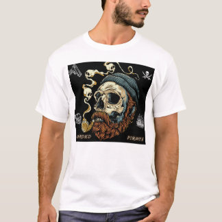 T-shirt Crâne fumé - Pirate Spirit Poitrine Graphique Tee