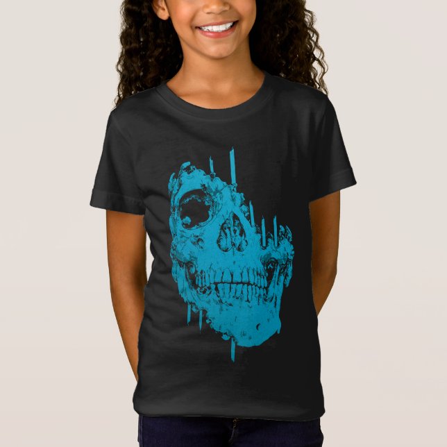 T-Shirt Crâne Gelé : Décroissance Bleue Siniestre (Devant)