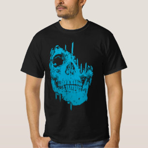 T-shirt Crâne gelé : sinistre décomposition bleue