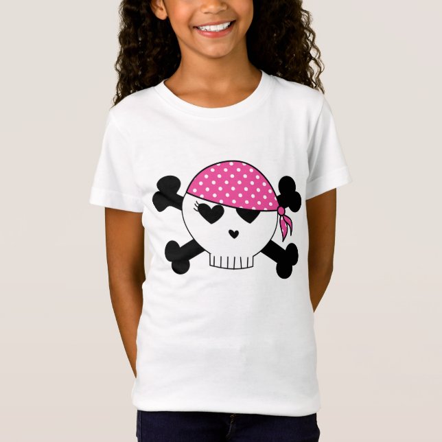 T-Shirt Crâne Girly de pirate (Devant)