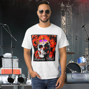 T-shirt Crâne gothique sauvage pour toujours Roses rouges