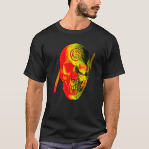 T-shirt Crâne graphique jaune rouge