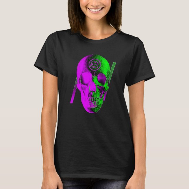 T-shirt Crâne graphique violet (Devant)