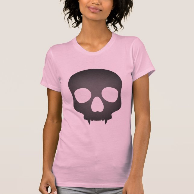 T-shirt Crâne gris rose (Devant)