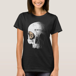 T-shirt Crâne humain avec papillon dans son oeil Goth