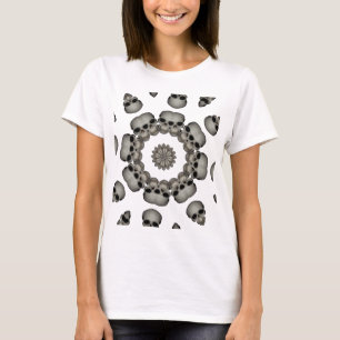 T-shirt Crâne Humain Effrayant Mandala