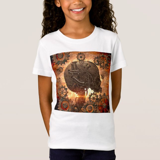 T-Shirt Crâne impressionnant de steampunk avec des (Devant)