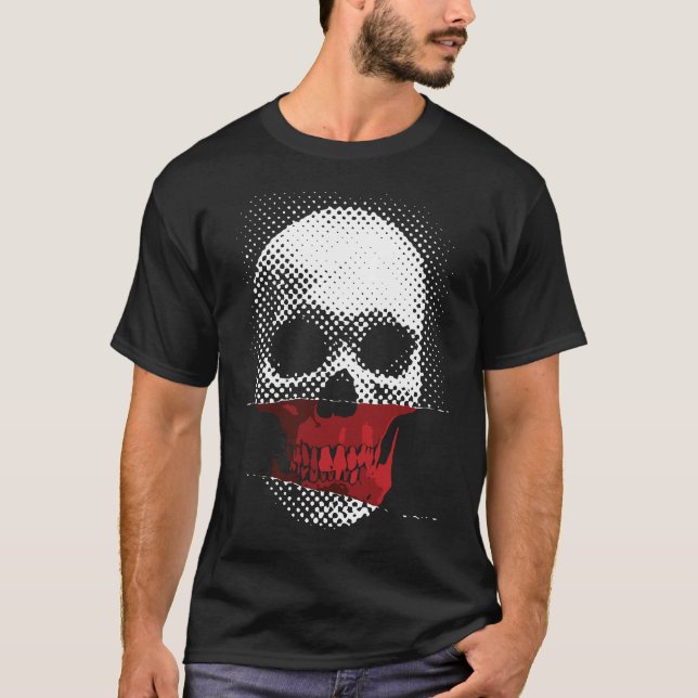T-shirt Crâne infrarouge : motif pointillé dans des nuance (Devant)