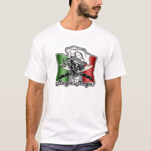 T-shirt Crâne italien de chef : Mangia ! Mangia !